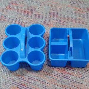 Vibrant Blue Makeup Organizer Set